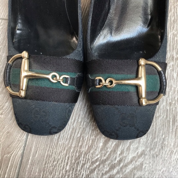 Gucci horsebit GG Monogram heels - Picture 2 of 6